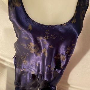 Victoria’s Secret 2pc Navy Satin Top & PantsS
